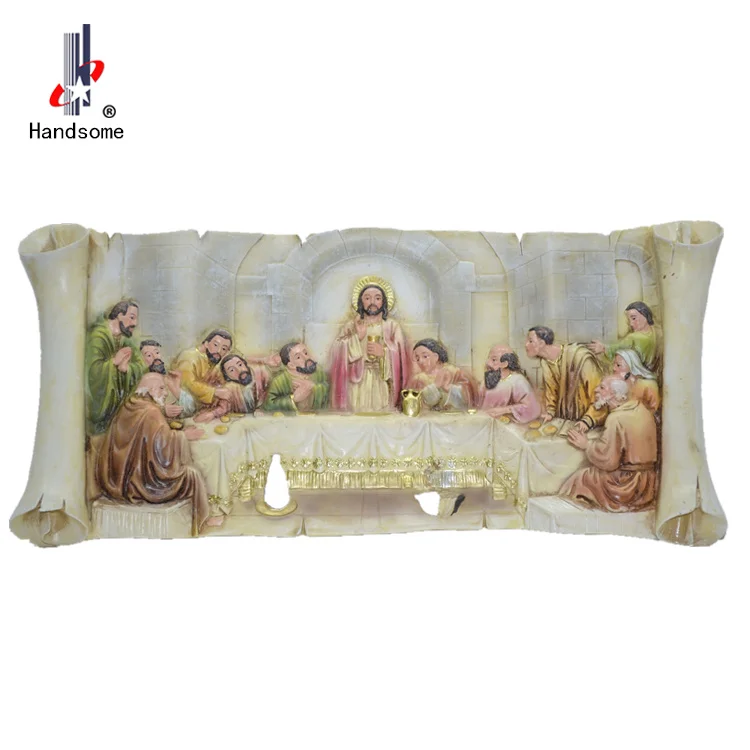 Wholesale Hand-Made Resin Craft 3D Last Supper Sculpture Home Office Desktop Wall Hanging Decorative Ornament