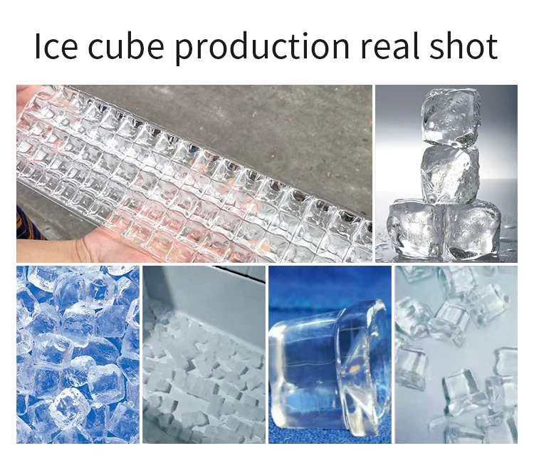 Stainless Steel Commercial Ice Maker Machine 60LBS/24H with Water Drain Pump LCD Control Auto Clean for Bar Home Supermarkets