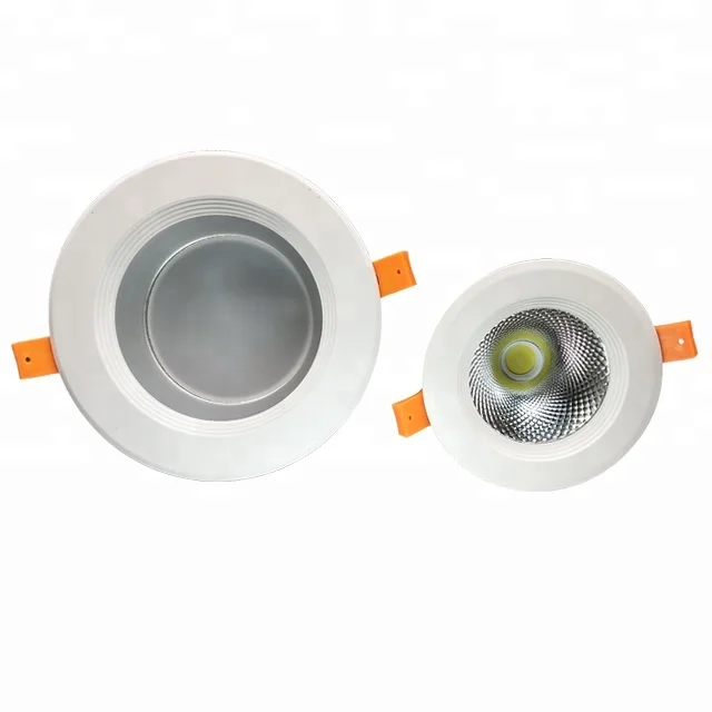 Circular COB Led Downlight 30W Adjustable Kit Shell Free Sample Hotel Downlight Undecorated Embedded Downlight
