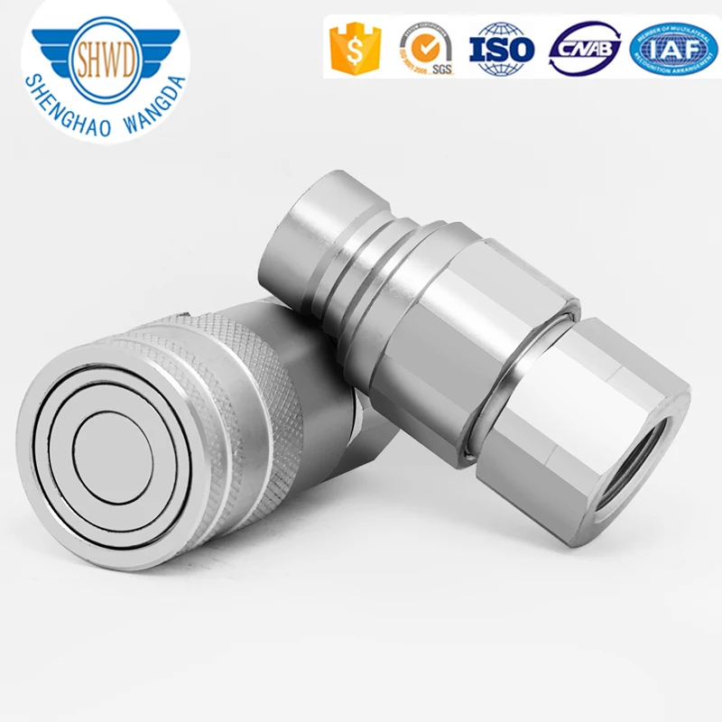 flat face quick Coupling Type High Pressure Stainless Steel Hydraulic Quick Coupling