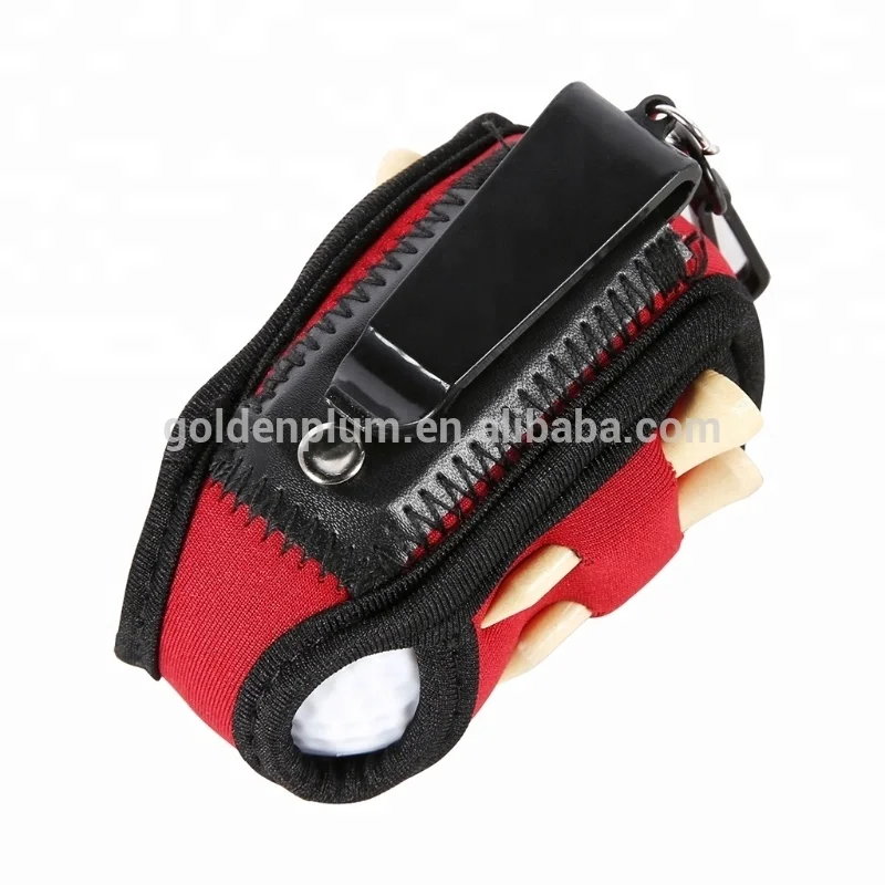 Neoprene Mini carry Pouch Belt Clip Golf Ball tag Holder waist storage Bag designer