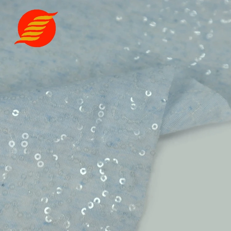 Горячая Распродажа, в наличии, ткань из полиэстера и льна с синими блестками и вышивкой, текстильная индийская ткань для платьев