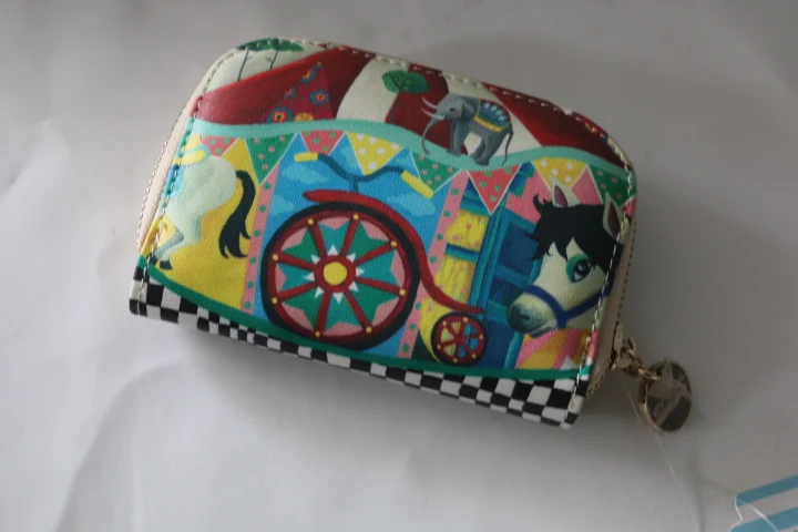 2018 fashion color leather women wallet with a short zipper