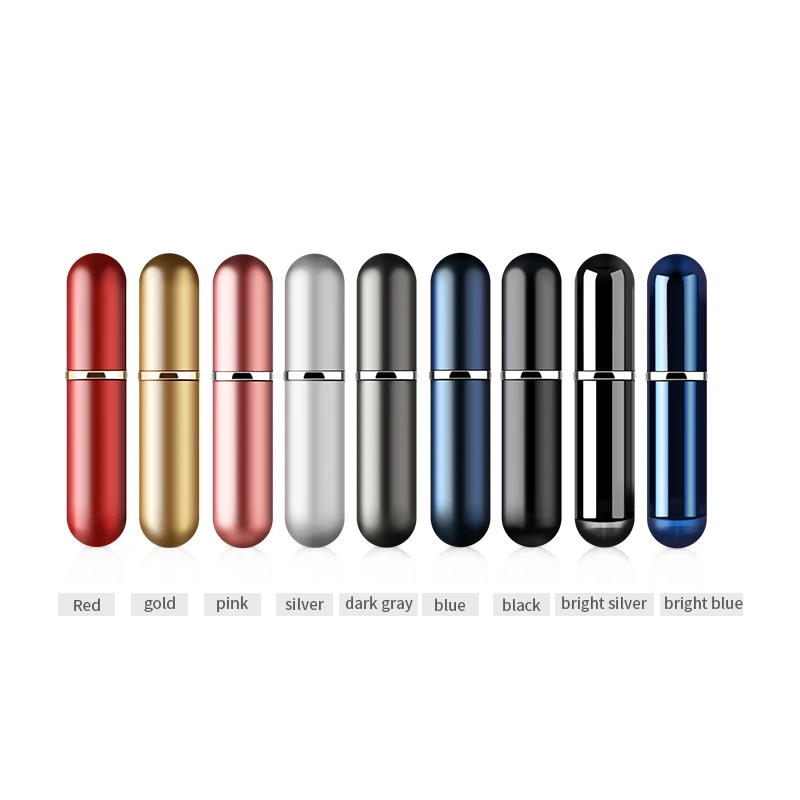 5ml empty mini travel refillable metal aluminum perfume spray glass bottle with atomizer for cosmetic