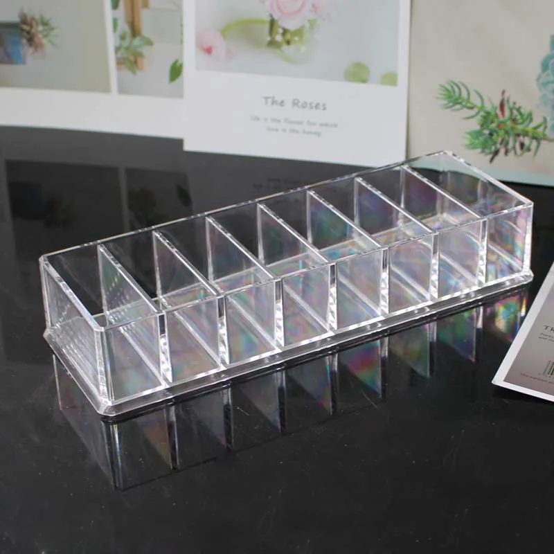 Clear Plastic 8 Slots Blush Powder Household Cosmetics Storage Box Lipstick Holder Makeup Organizer Cosmetic Makeup Tools Case