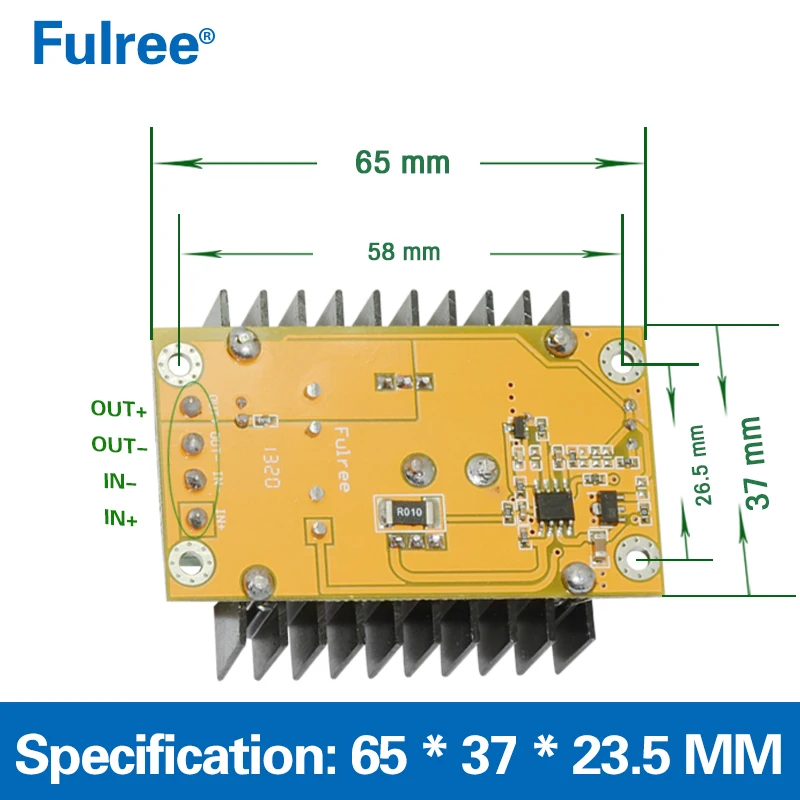 100W Fulree DC DC Converter 12V 24V to 72V 90V 2A Adjustable Step up Boost Power Supply Module