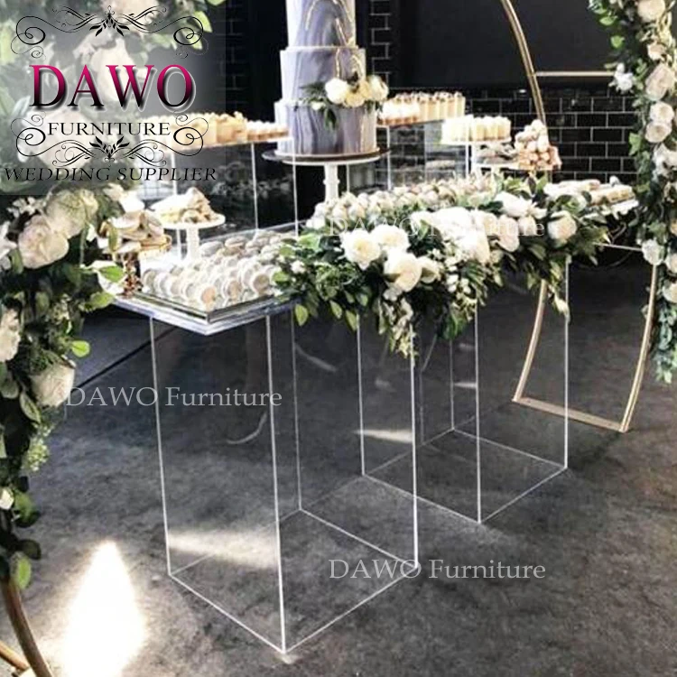 2019 acrylic square pillar column plinth pedestal cylinder flower stand for wedding decoration party event decorations