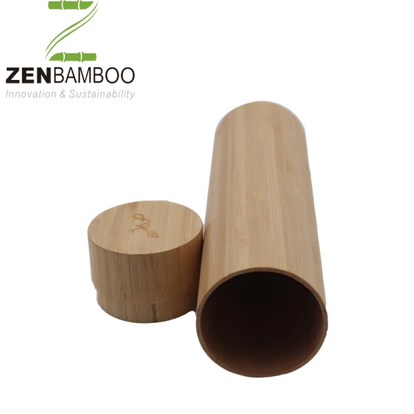 
Natural Bamboo Tube Box With Logo laser For Toothbrush 