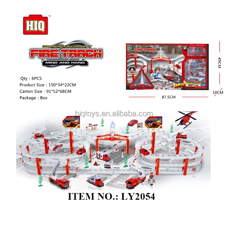 New arrival hot sale huge size BO fire fighting series, city track toys rail car toys