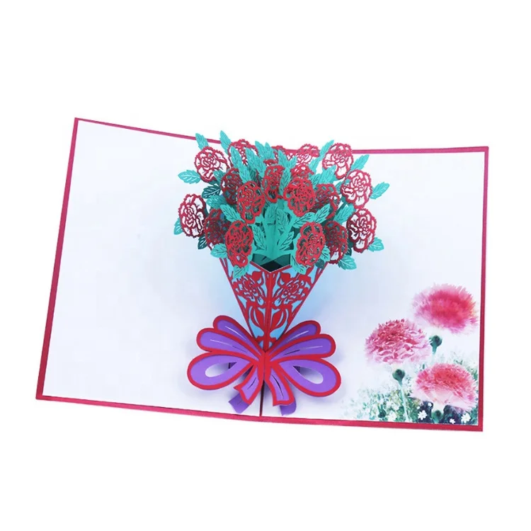 
Eagles Creative Design Custom Flower Shaped Pop Up 3d Greeting Cards 