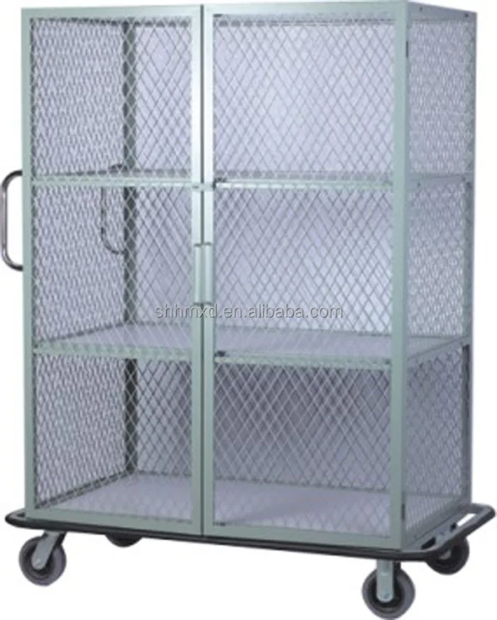Metal laundry cage with wheels