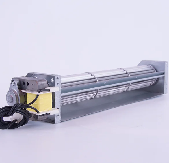 Aluminium impeller cross flow fan for fireplace air clothes hanger