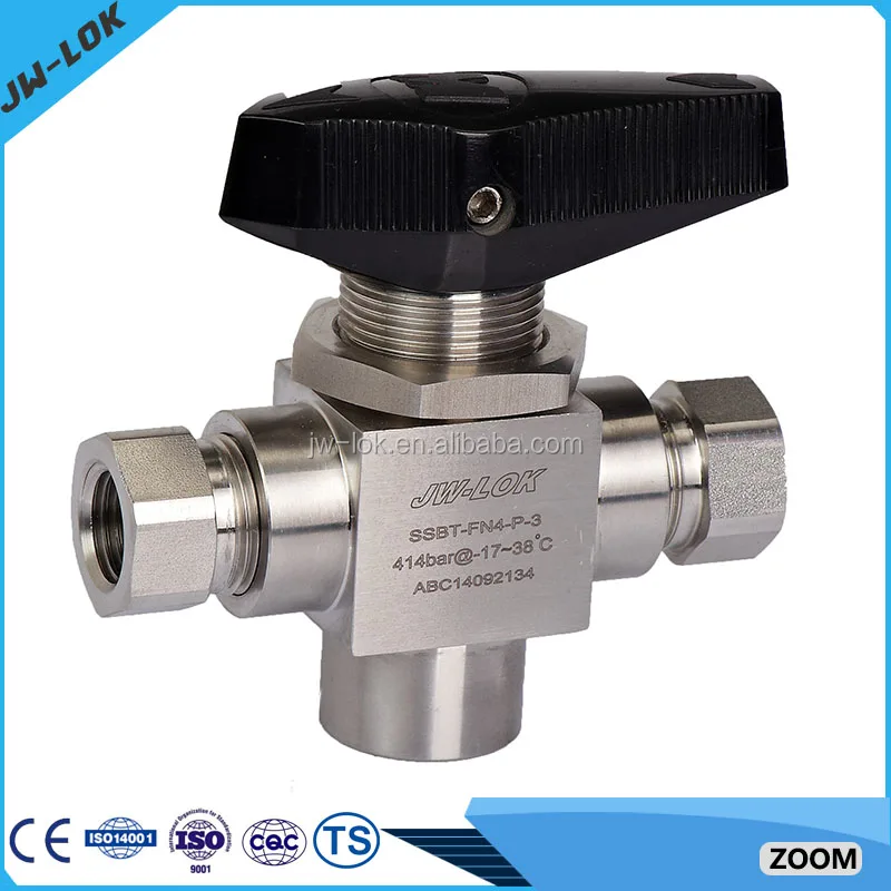 Dn50 stainless steel three way ball valve