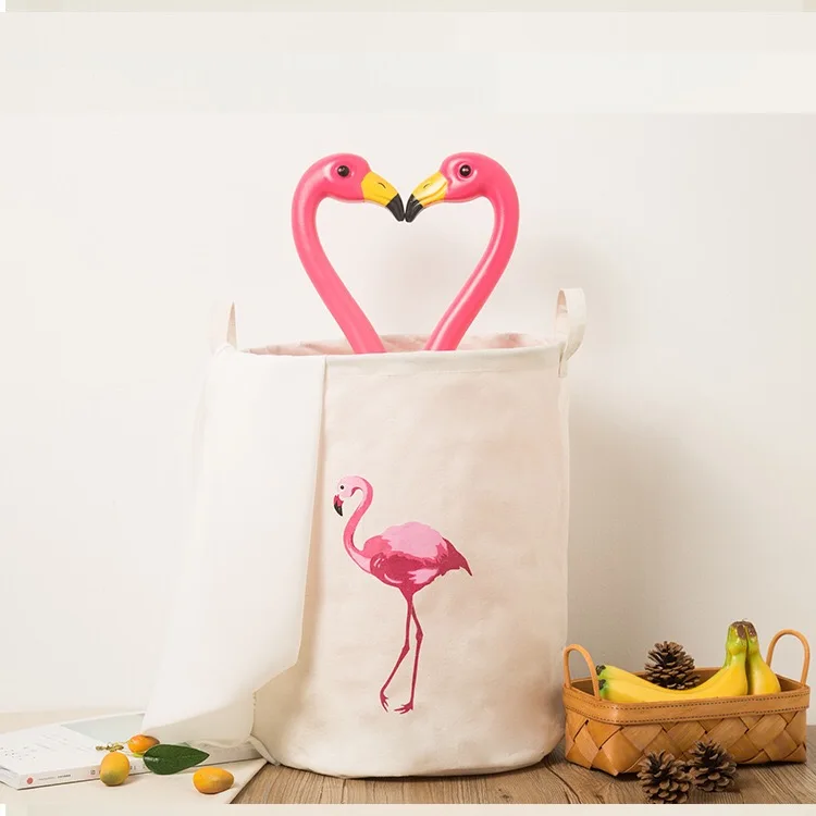 Cartoon Children Toys Storage Basket Laundry Basket Wholesale Cotton Linen Clothing Storage Boxes & Bins Europe White Round 2pcs