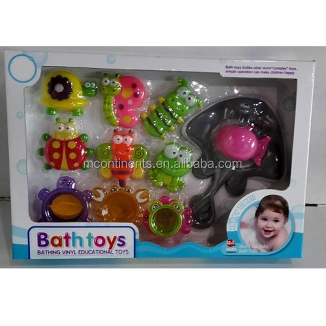Cute baby floating rubber insect toys in bath time