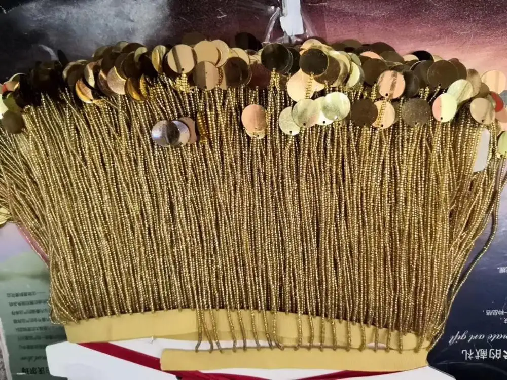 Украшение для костюма из бисера и стекла с блестками