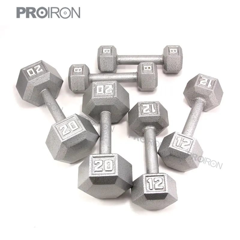 оптовых чугуна с шестигранной головкой окрашены гантели