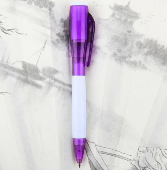 2 In 1 Multi Function Led Flash Plastic Light Pen For Promotion Gift Plastic Ball Pen