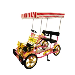 Factory outlet sightseeing four wheels canopy tour Quadricycle Surrey bike cycling with child seat