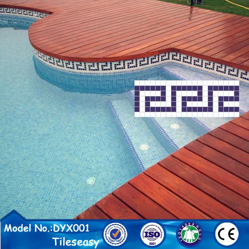 decorative ceramic blue mosaic tile trim pool waterline tiles
