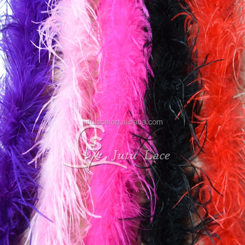 Decorative garment accessory artificial curly ostrich feather 2 Yards in bundle -colored ostrich feathers