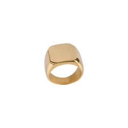 Wholesale Custom High Polished Gold Plated Blank Signet Men Ring