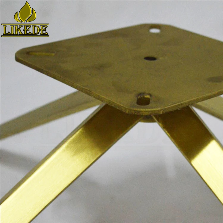 New swivel eletro plating brushed titanium gold sofa base legs stainless steel chair base