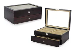 Wooden Sunglasses Display Box For 12 Pairs Sunglasses Storage