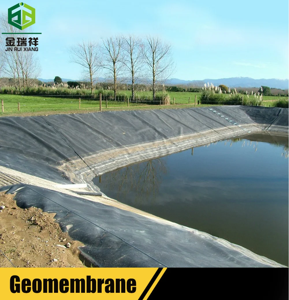 ASTM 1,0 мм HDPE геомембрана Водонепроницаемая подкладка для рыбного пруда