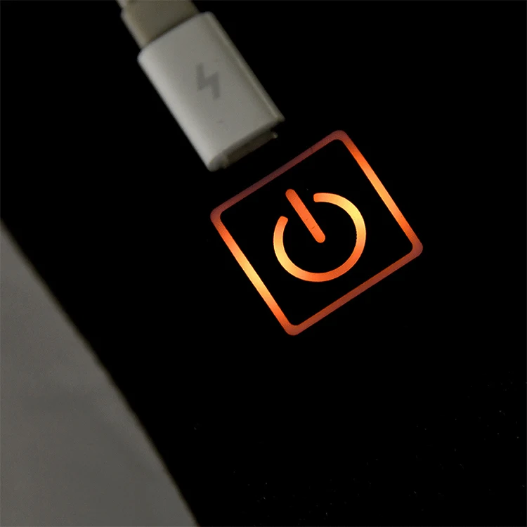 LED display build-in micro USB push button switch for heated clothing