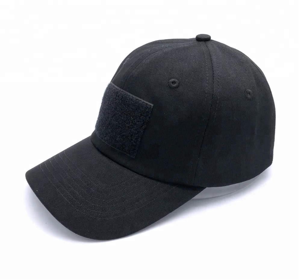 unique custom black hook loop applique patch baseball unstructured hat