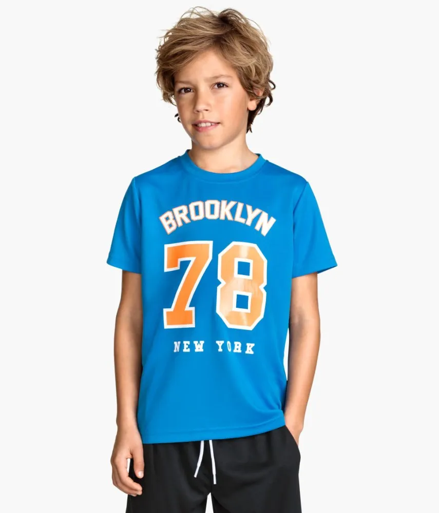 
Kids boy sport 100 polyester t shirts for running 