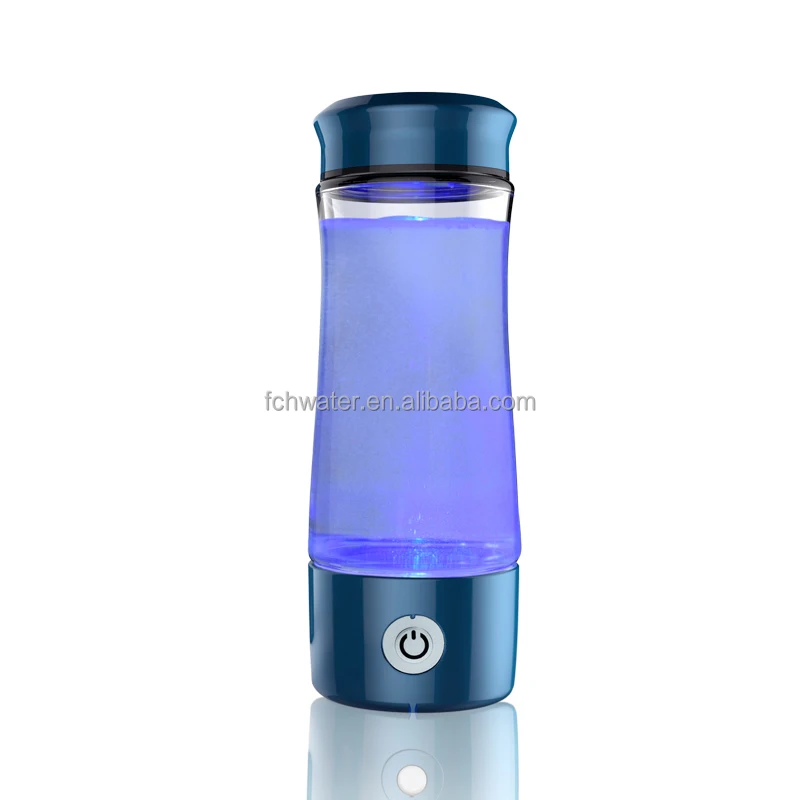 Transparent glass anti aging colorful light hydrogen water bottle machine hydrogen-rich water ionizer
