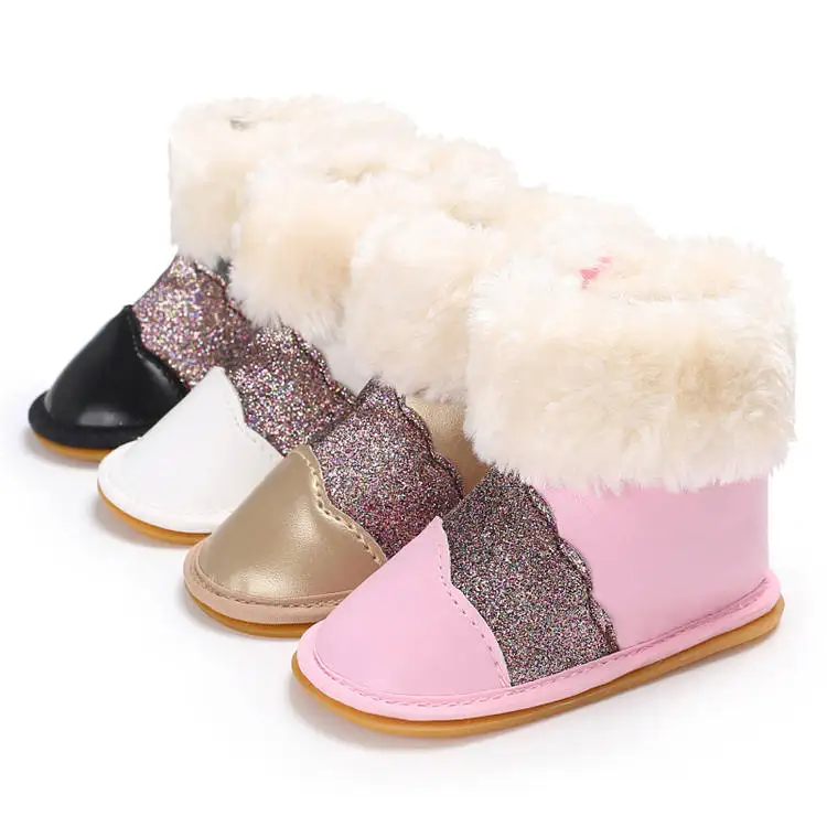 Designer PU Leather Rubber sole 0-2 years boy and girl Walking shoes baby boots booties