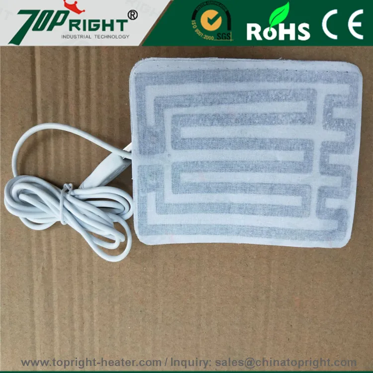 Custom Made Kapton foil heater flexible film heater carbon heater with USB plug