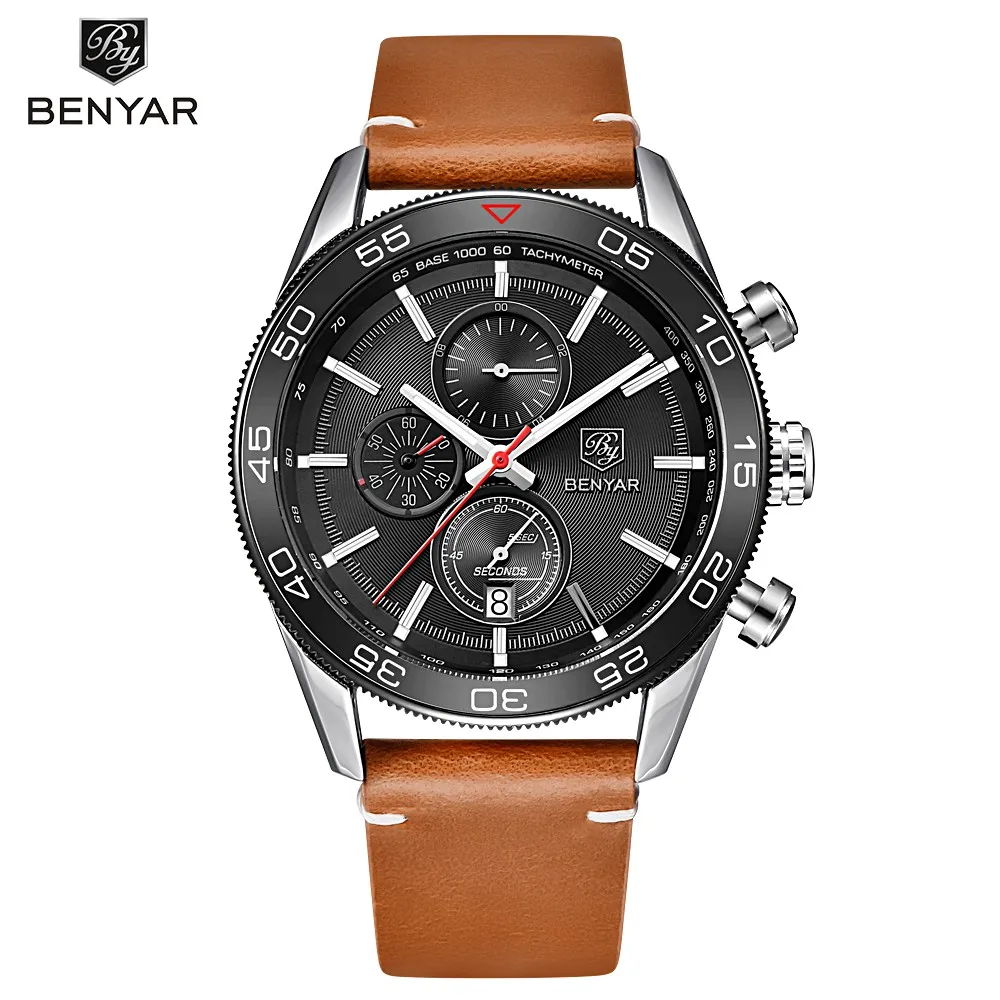 
BENYAR 5106 Regal Watches Three Small Dial Working Watch Men Chronograph 