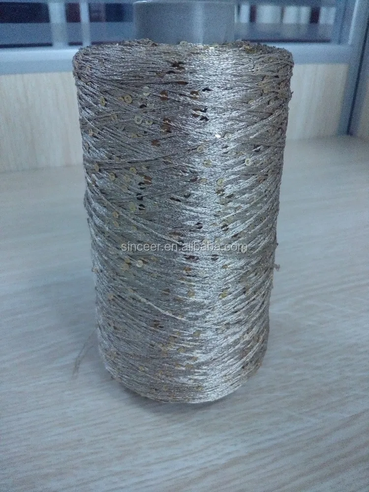 
1/5.5nm 100% polyester sequin/metalic knitting yarn 