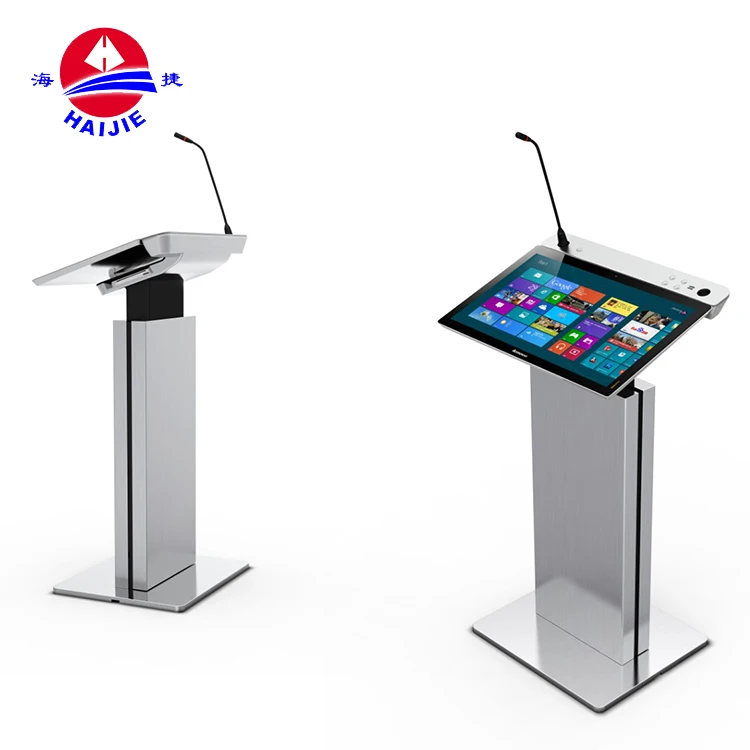 Widely Use High Performance Classroom Digital Podium With Front Screen Lectern
