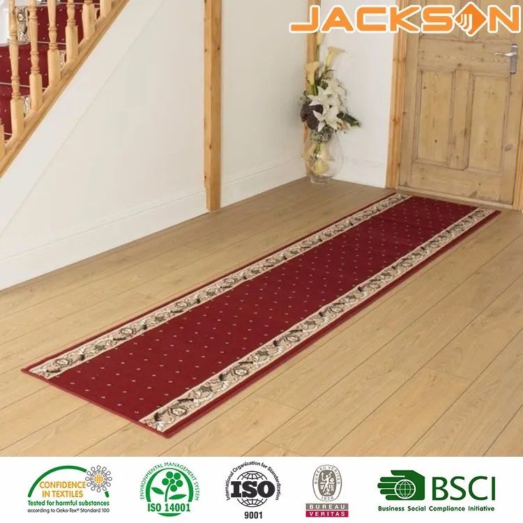 Commercial Waterproof 100% Polyester Runner Carpet Free Customized Modern Printed Machine Tufted Stripe Jackson 3mm-16mm CN;SHN