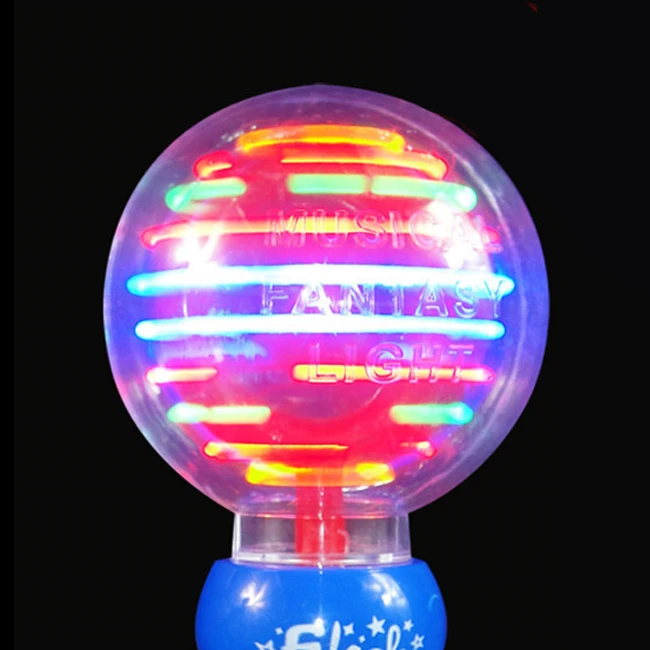 Promotional Kids Gift Colorful Led Light Up Spinning Light Wand Toy