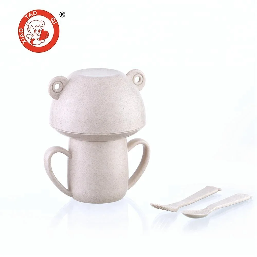 Wheat straw kids baby feeding set children tableware