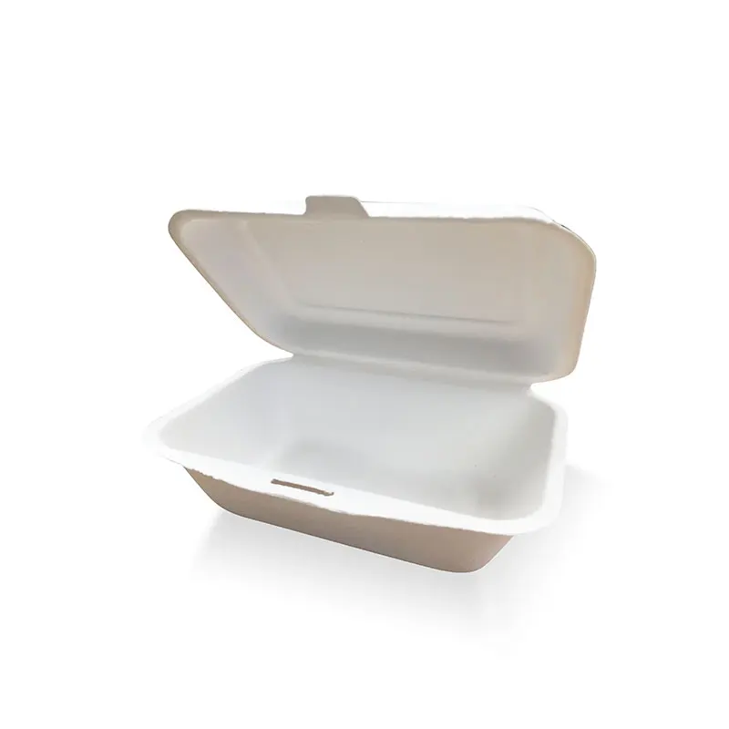 
Disposable biodegradable food container clamshell, meal box 