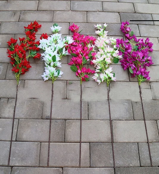 
long branch artificial bougainvillea flower with plastic 