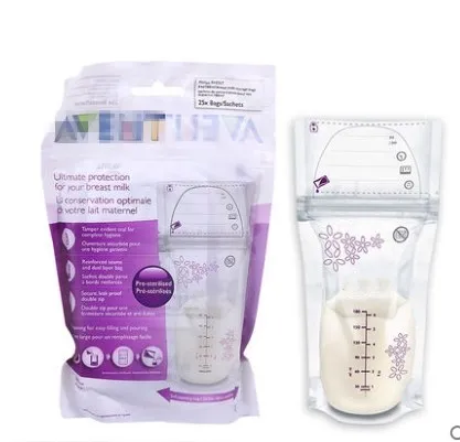 wholesale double zipper breast milk storage bags