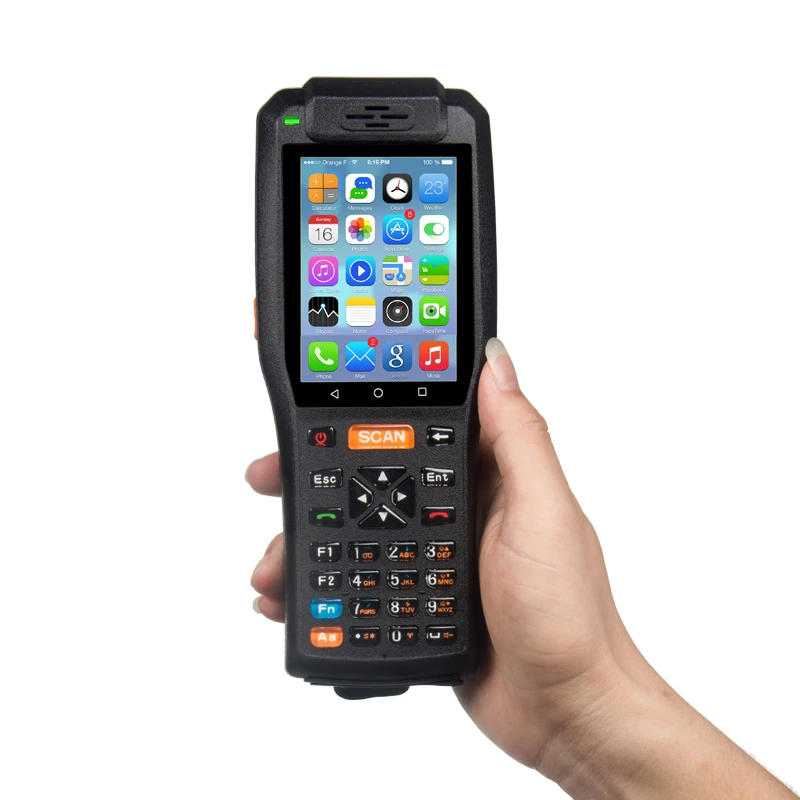  Портативный Android PDA терминал для сбора данных с термопринтером RFID считыватель смарт-карт лазерный сканер штрих-кодов