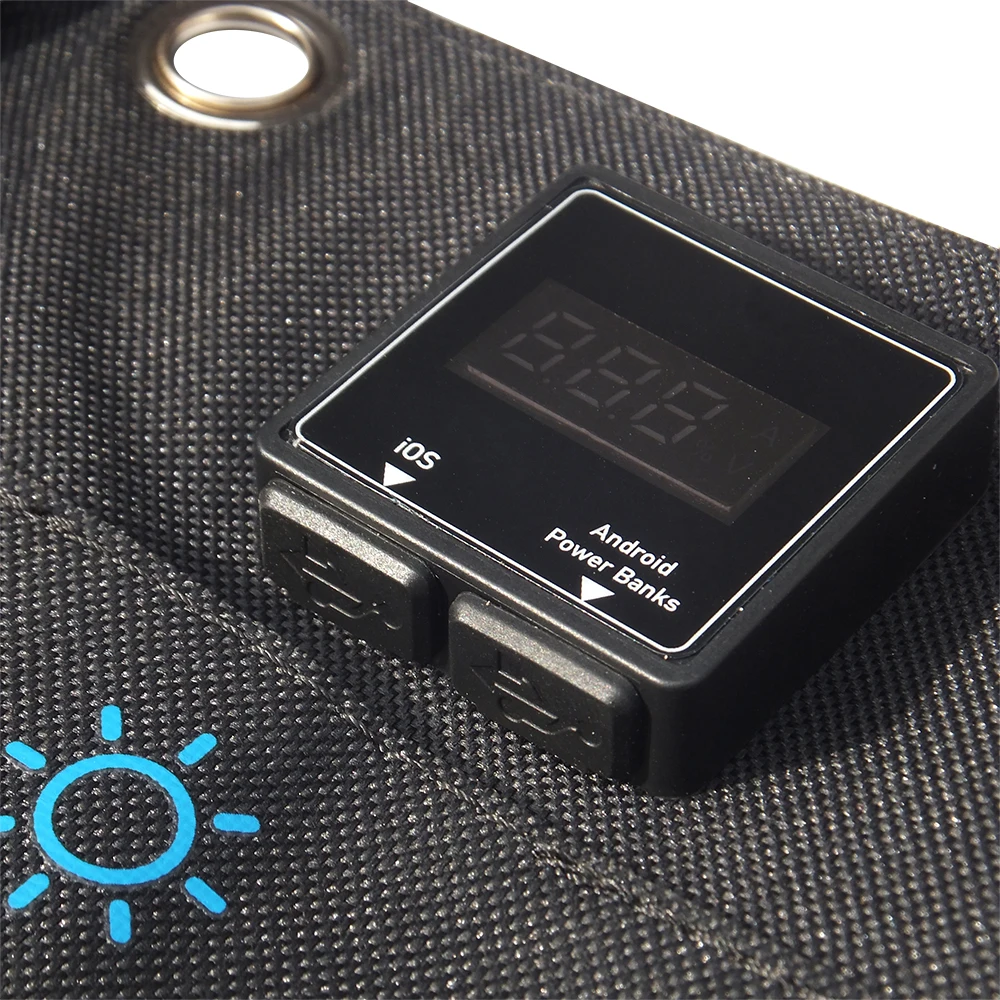 Hot Sale 15W 5V Outdoor Waterproof Portable Folding Solar Panel  Power USB Mobile Solar Charger