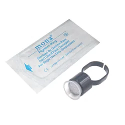 Microblading Ring Cups with sponge Disposable Tattoo eyebrow pigment holder for Permanent Makeup Accessories