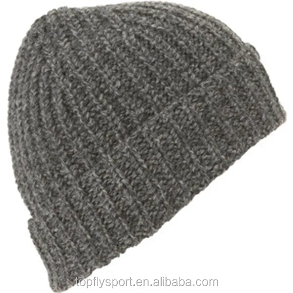 Custom grey merino wool beanie hat wholesale