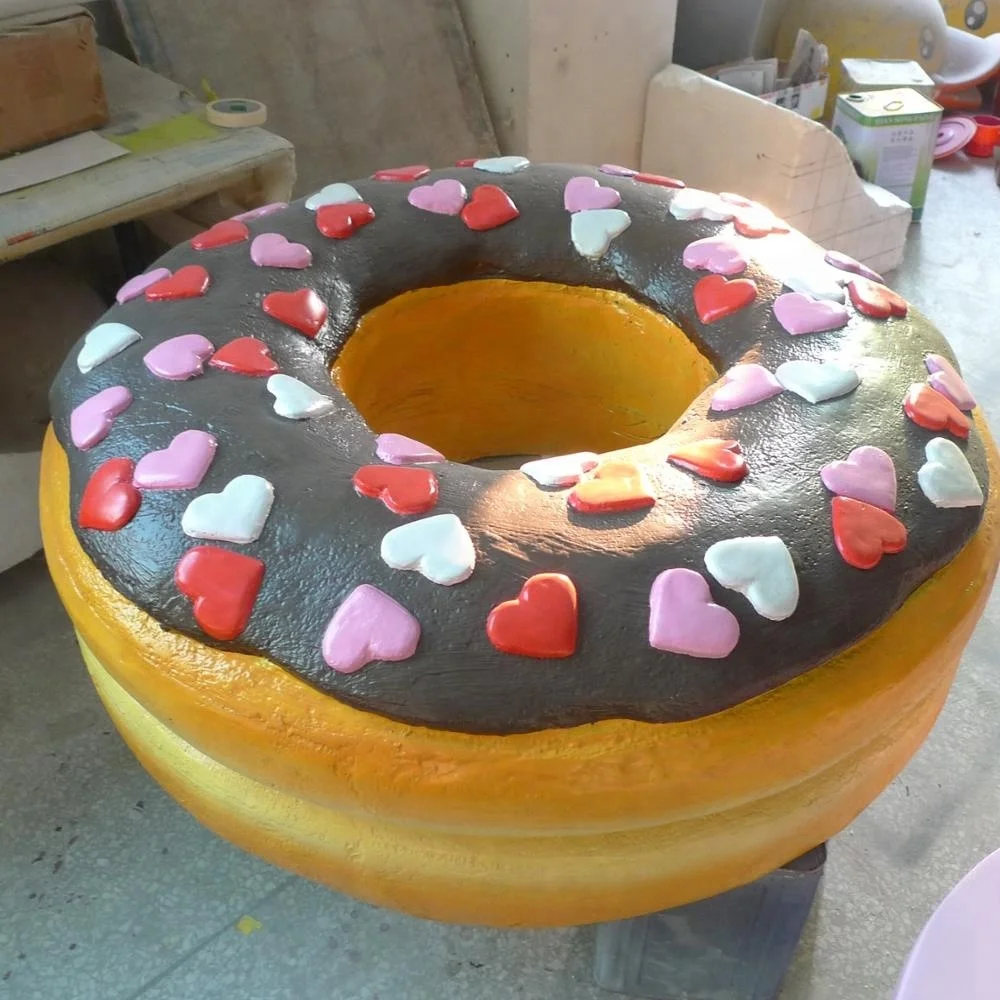 Fiberglass Large Donut Fiberglass Doughnut Sculpture for Bakery Shop