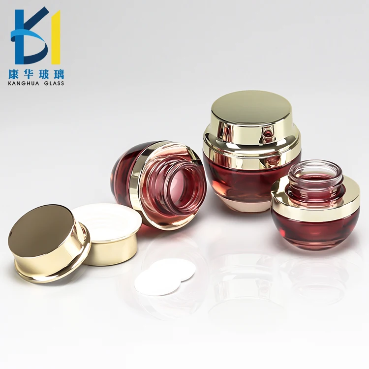 Luxury Cosmetic Packaging 30ml Glass Jar Gradient Color Glass Eye Cream Jar 20ml 50ml